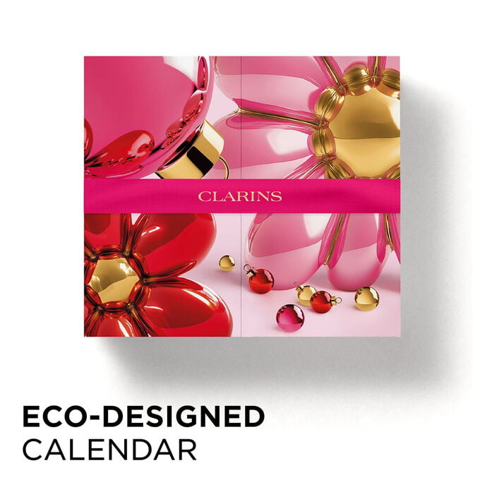 Eco designed holiday advent calendar box with sustainable paper packaging for 12 days beauty countdown gift set.
