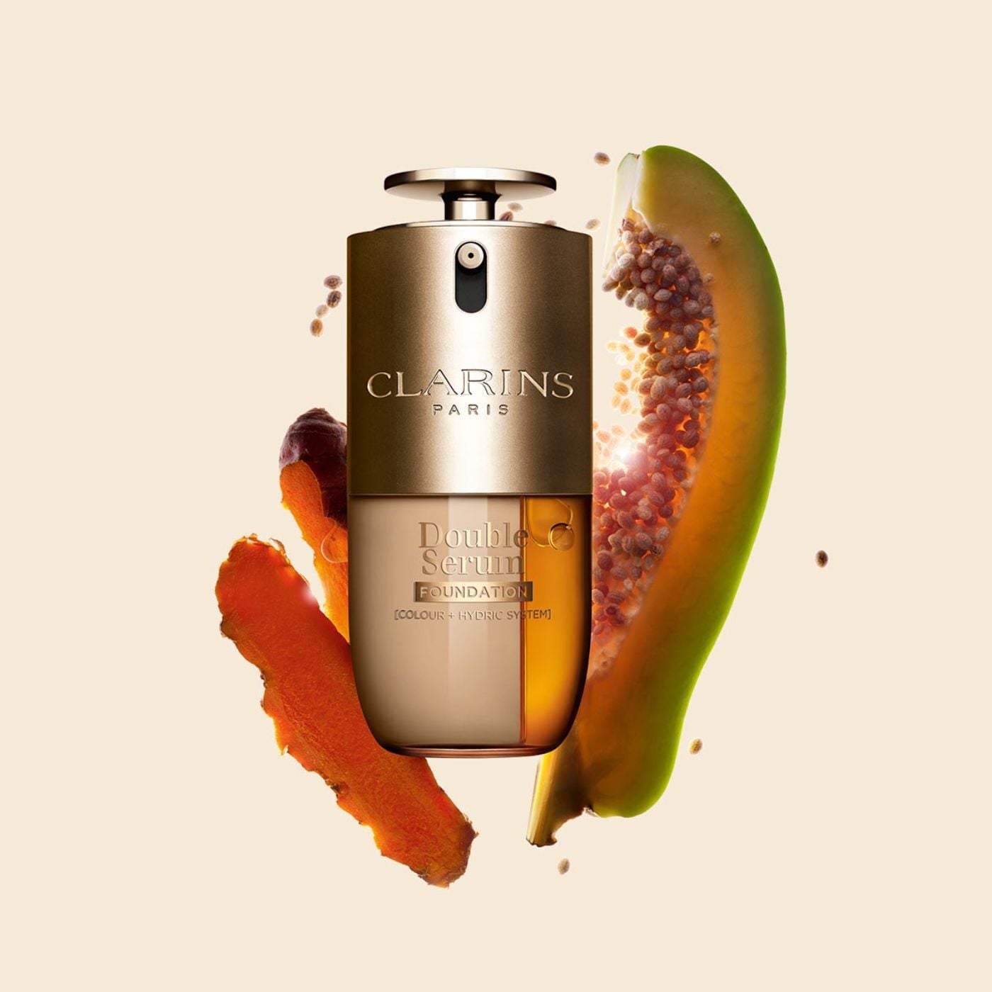 DOUBLE SERUM FOUNDATION - Hybrid & Glowy Serum Foundation | CLARINS®