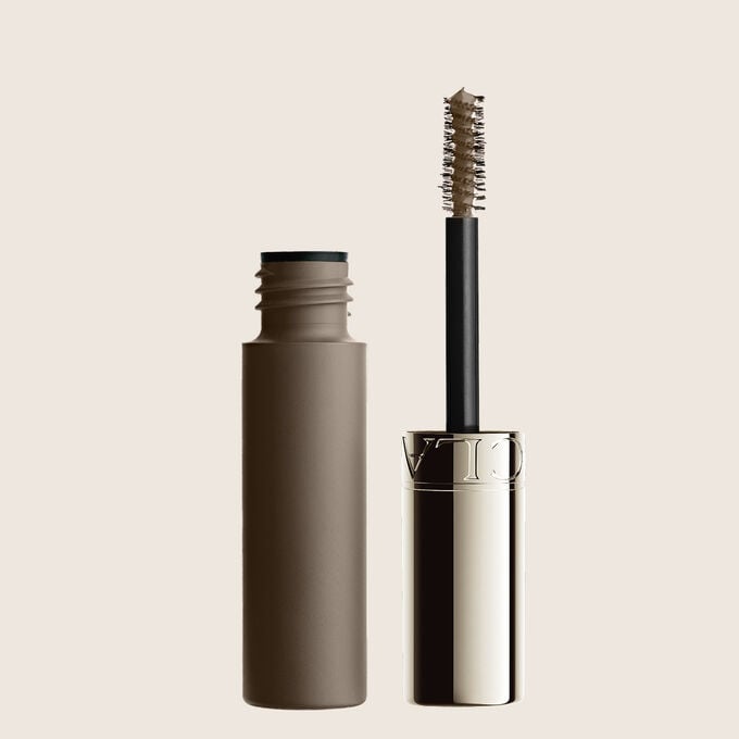 Packshot of Clarins Light Brown Brow Gel, tinted to match natural light brown brows for a soft, polished, and defined look.