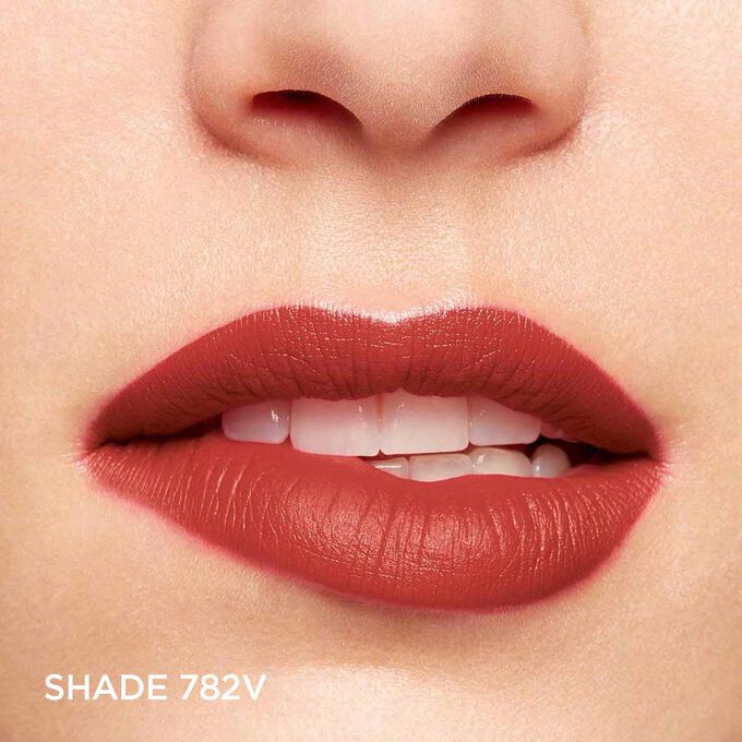 Close-up of a woman&rsquo;s lips, showcasing the hydration and colour results after applying Joli Rouge in Shade 782 V
