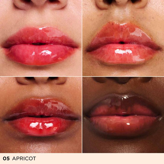 This nourishing lip oil enhances different lip tones, providing a sheer mirror shine that mimics a subtle tinted lip oil.