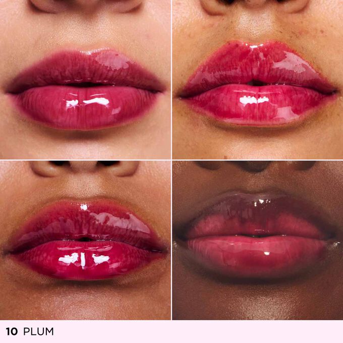 This nourishing lip oil enhances different lip tones, providing a sheer mirror shine that mimics a subtle tinted lip oil.