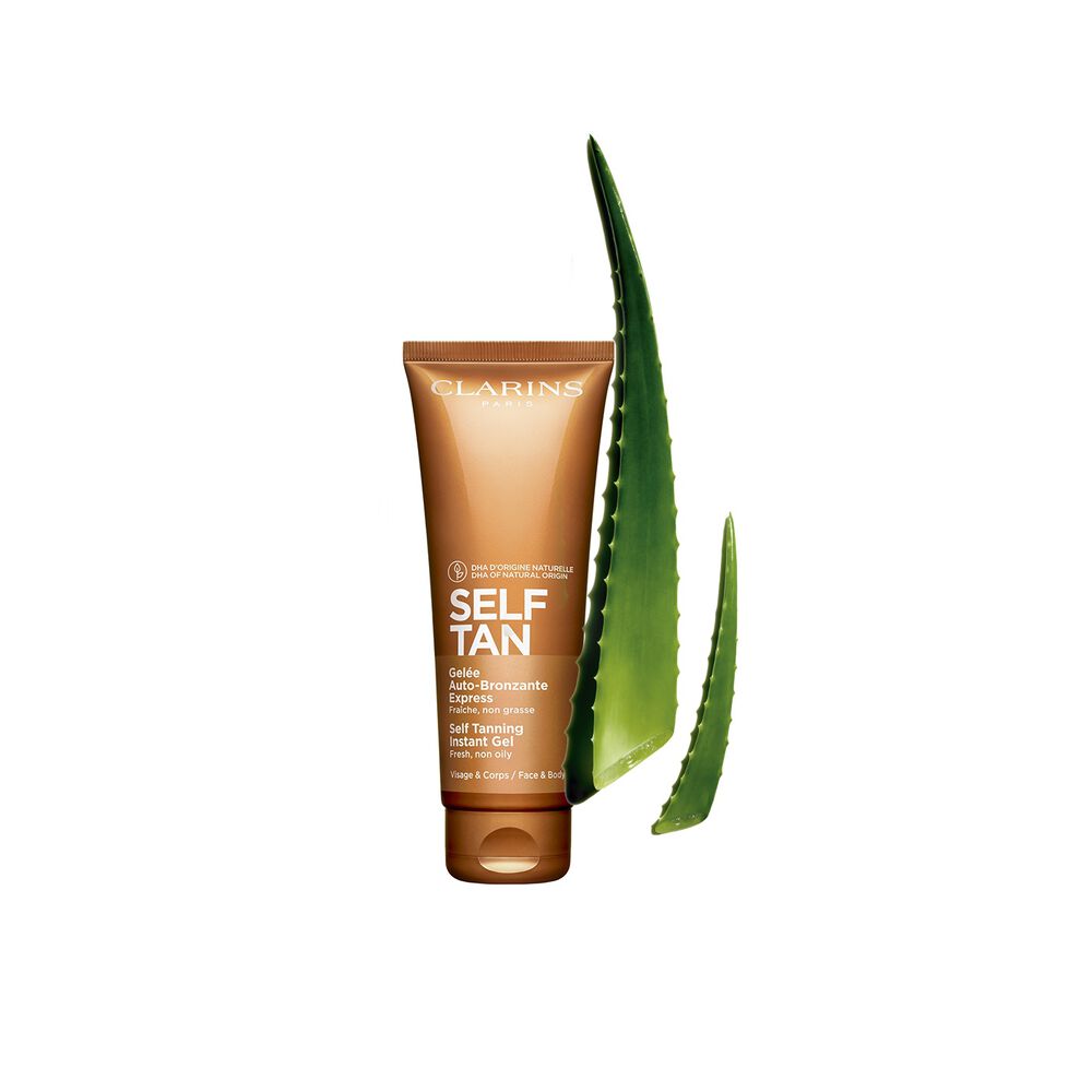 Self Tan Gel packshot with ingredient