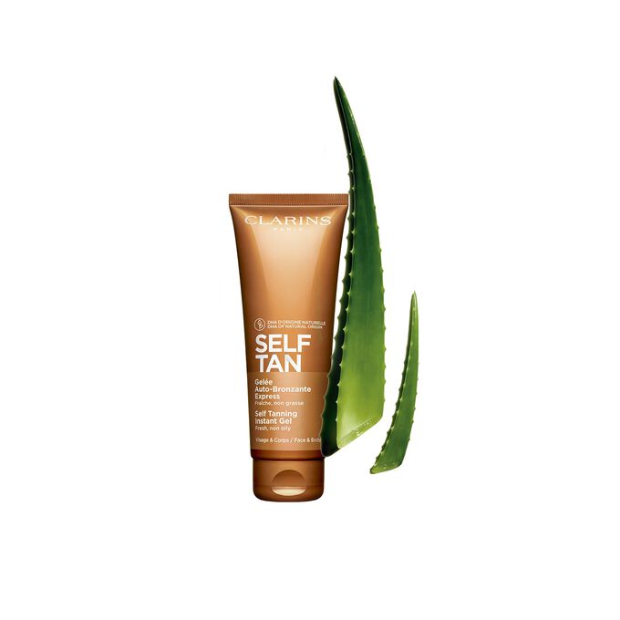 Self Tan Gel packshot with ingredient