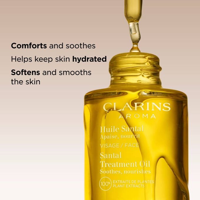 This santal face treatment oil comforts and soothes dry skin, prevents dehydration and leaves it very soft and smooth.