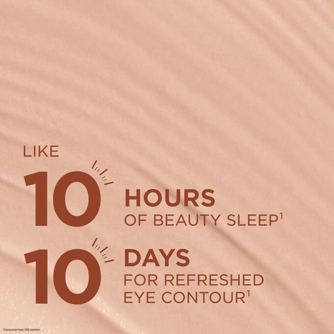 Concealer texture for a ten-hour beauty sleep effect and refreshed eye contour results in ten days for a rested look
