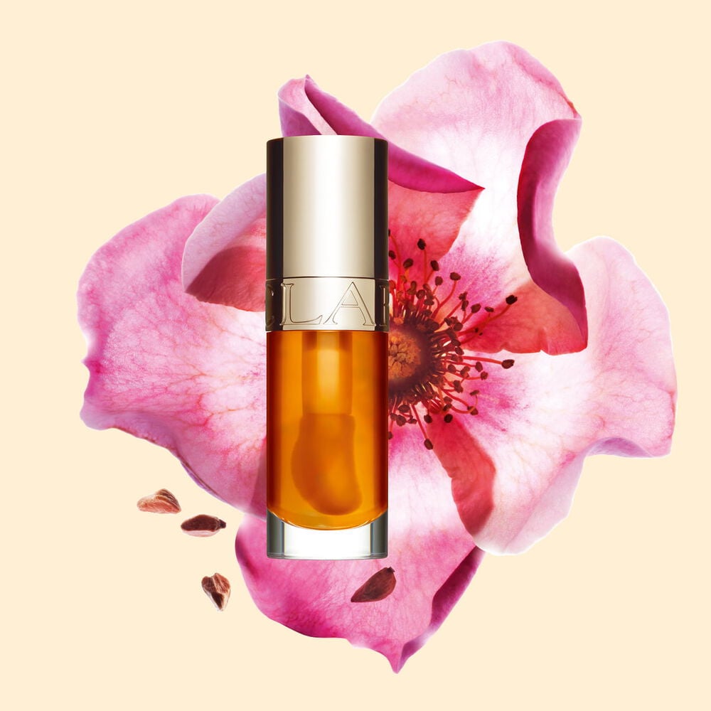 Clarins Lip Comfort Oil combines intense lip care with a glossy finish to sublimate your smile like a rich tinted lip oil.