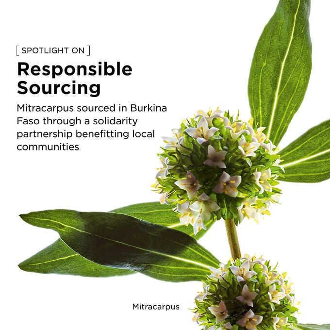 Nature-inspired anti-ageing formula with ninety-seven percent natural ingredients and teasel extract for skin health.