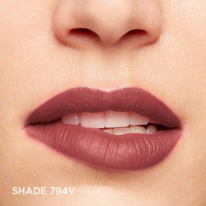 Close-up of a woman&rsquo;s lips, showcasing the hydration and colour results after applying Joli Rouge in Shade 794 V