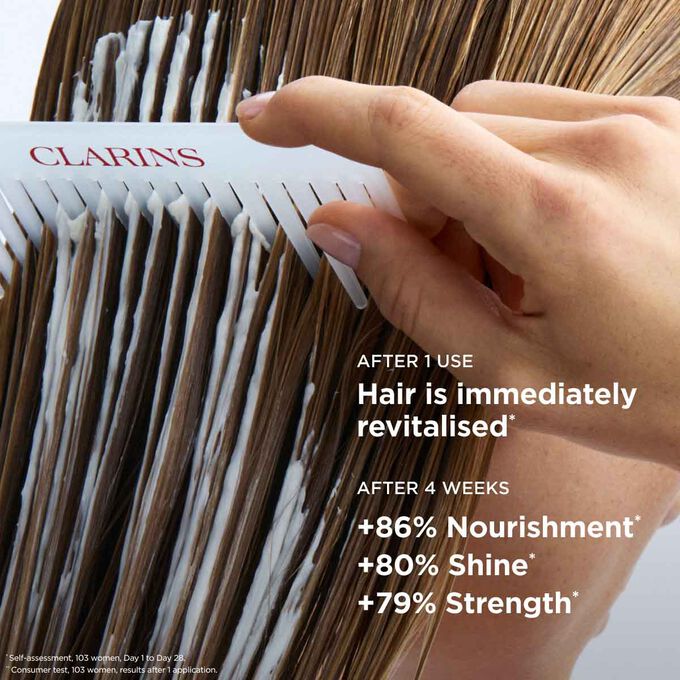 Hair mask for straight hair: eighty-six percent more nutrition and eighty percent shine for immediately sublimated hair.