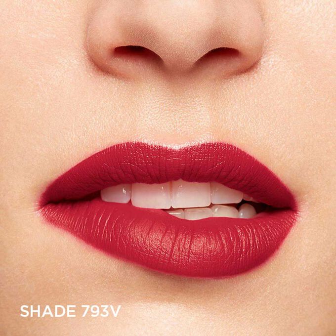 Close-up of a woman&rsquo;s lips, showcasing the hydration and colour results after applying Joli Rouge in Shade 793 V