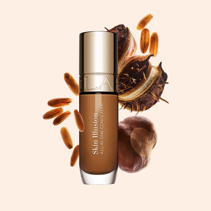 Skin Illusion all-in-one concealer with horse chestnut and oat sugars to depuff eyes and provide a long-lasting tightening effect