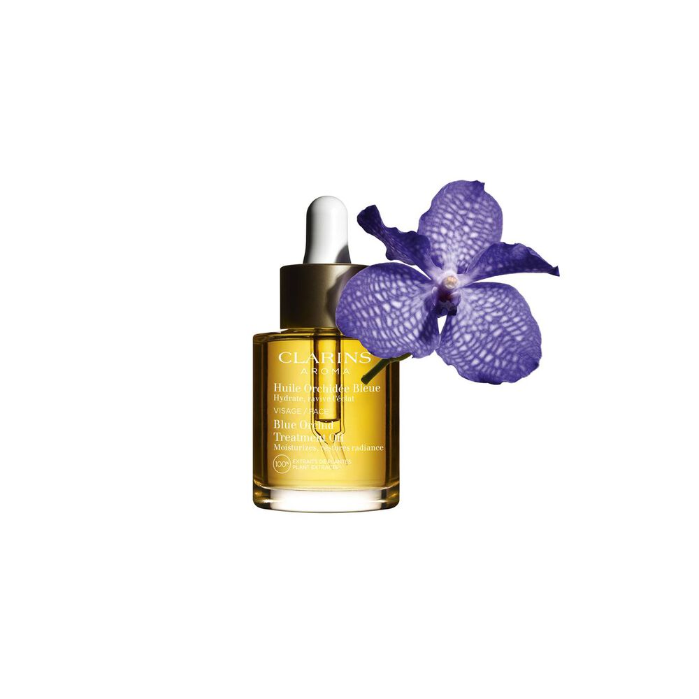 Blue Orchid Treatment Oil 200ml packshot with ingredient