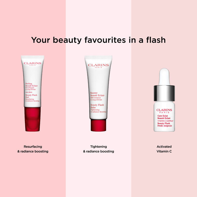 Clarins' skincare face treatment range, tailored to nourish, tighten, and boost the skin, meeting all user needs.
