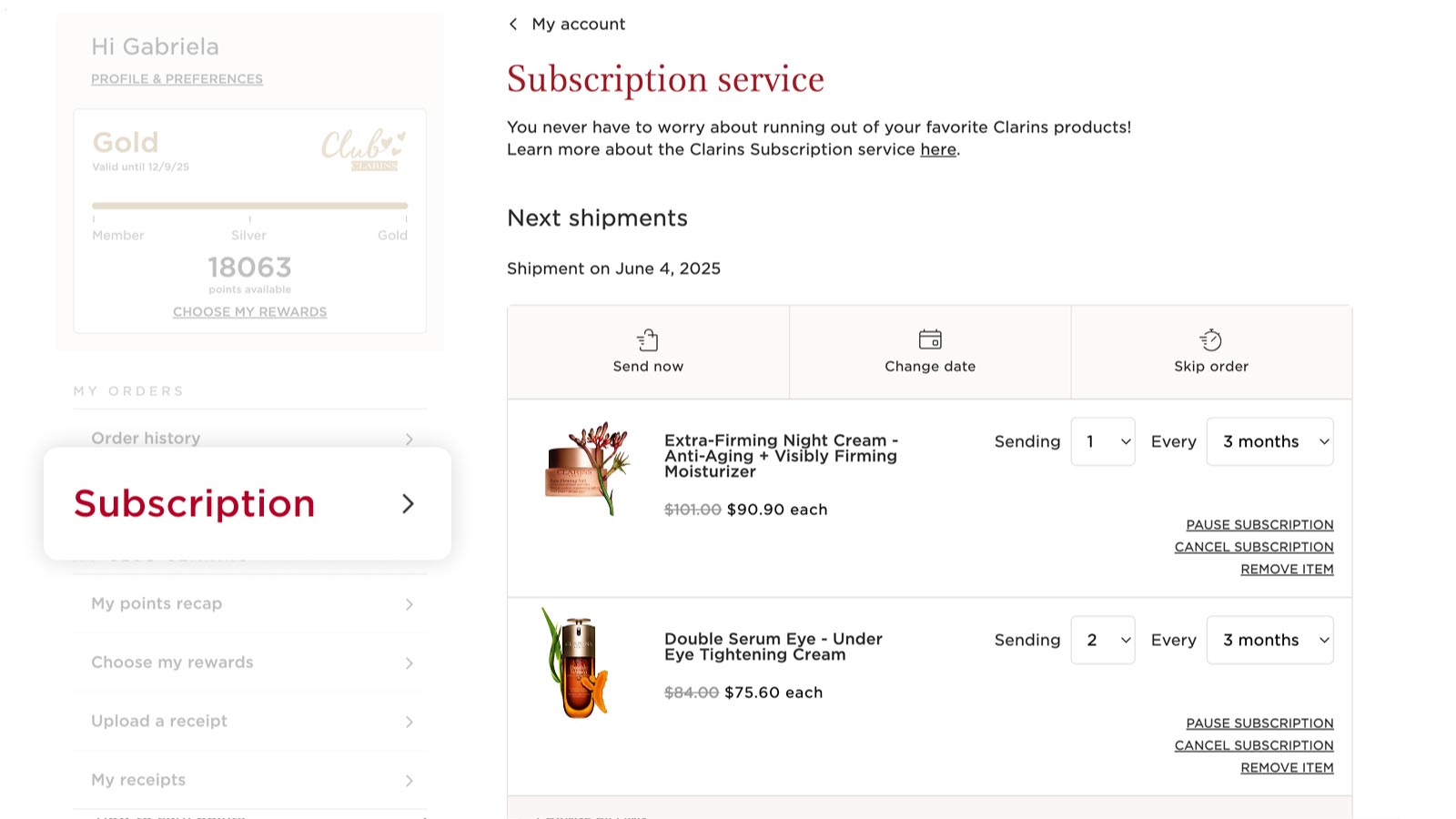 Manage your subscription preferences from your Clarins account Manage your subscription preferences from your Clarins account