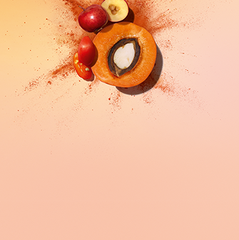 Visual regrouping organic goji berry extract, acerola seed extract, organic apricot oil and paprika extract