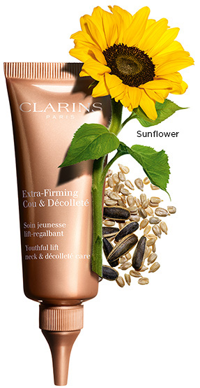 Extra-Firming Neck and Décolleté product with sunflower ingredient